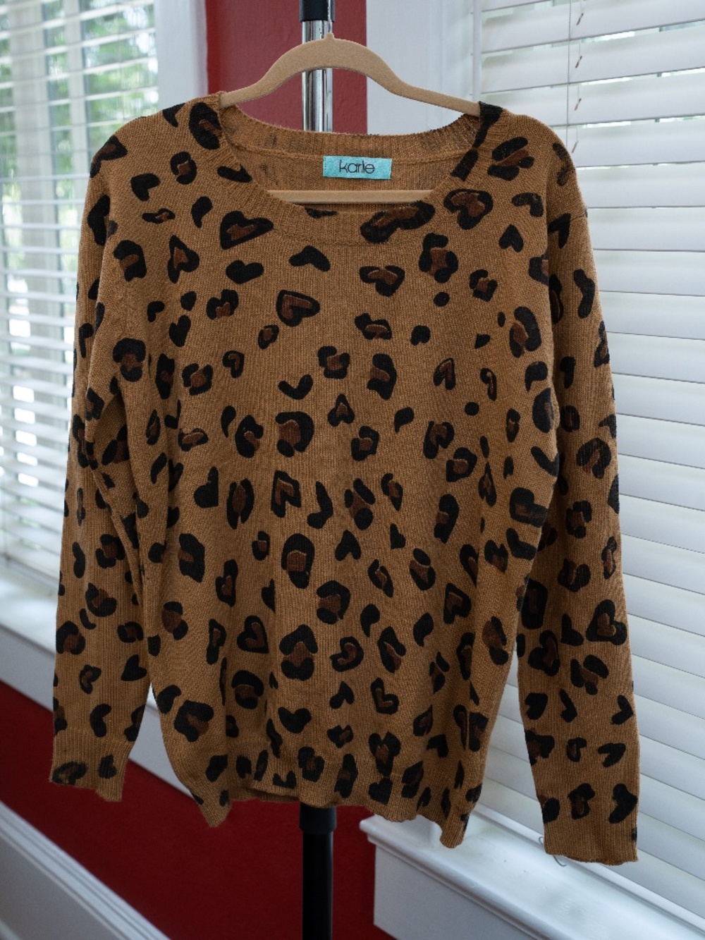 Karlie leopard print fall sweater